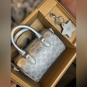 NIB Coach Boxed Mini Rowan Crossbody Bag and Mirror Bag Charm Set (Retail $350)